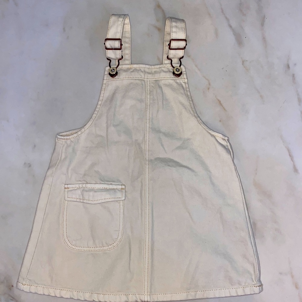 Zara Off White Denim Dress